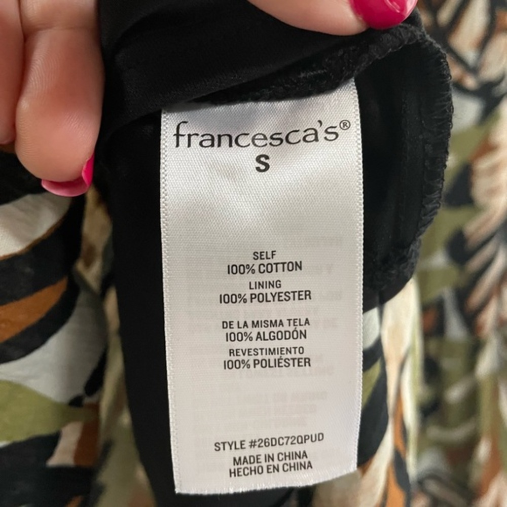 Aubrey Parks for Francesca’s Dalora One Shoulder Palm Print Midi Dress - S - Picture 11 of 12